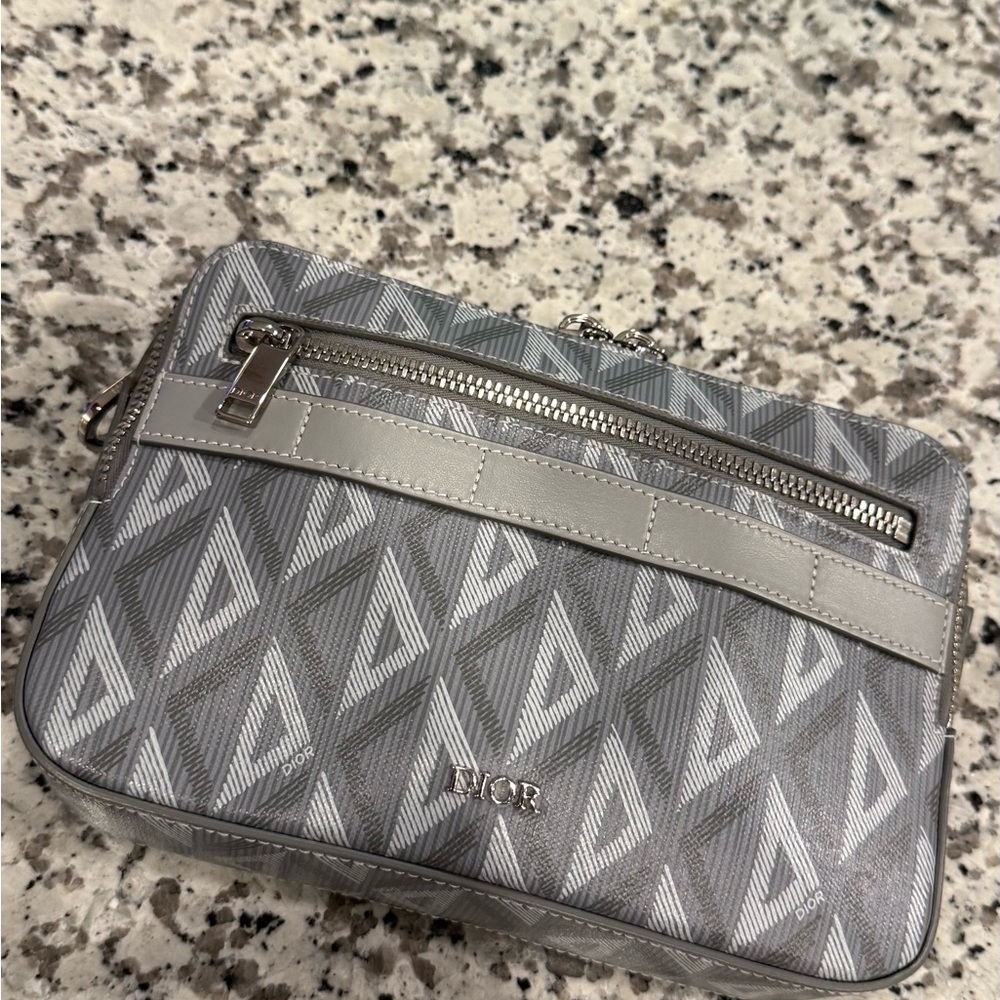Dior Gray Geometric Crossbody Bag